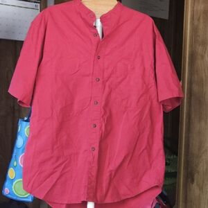 Mens dark red button up shirt NWOT